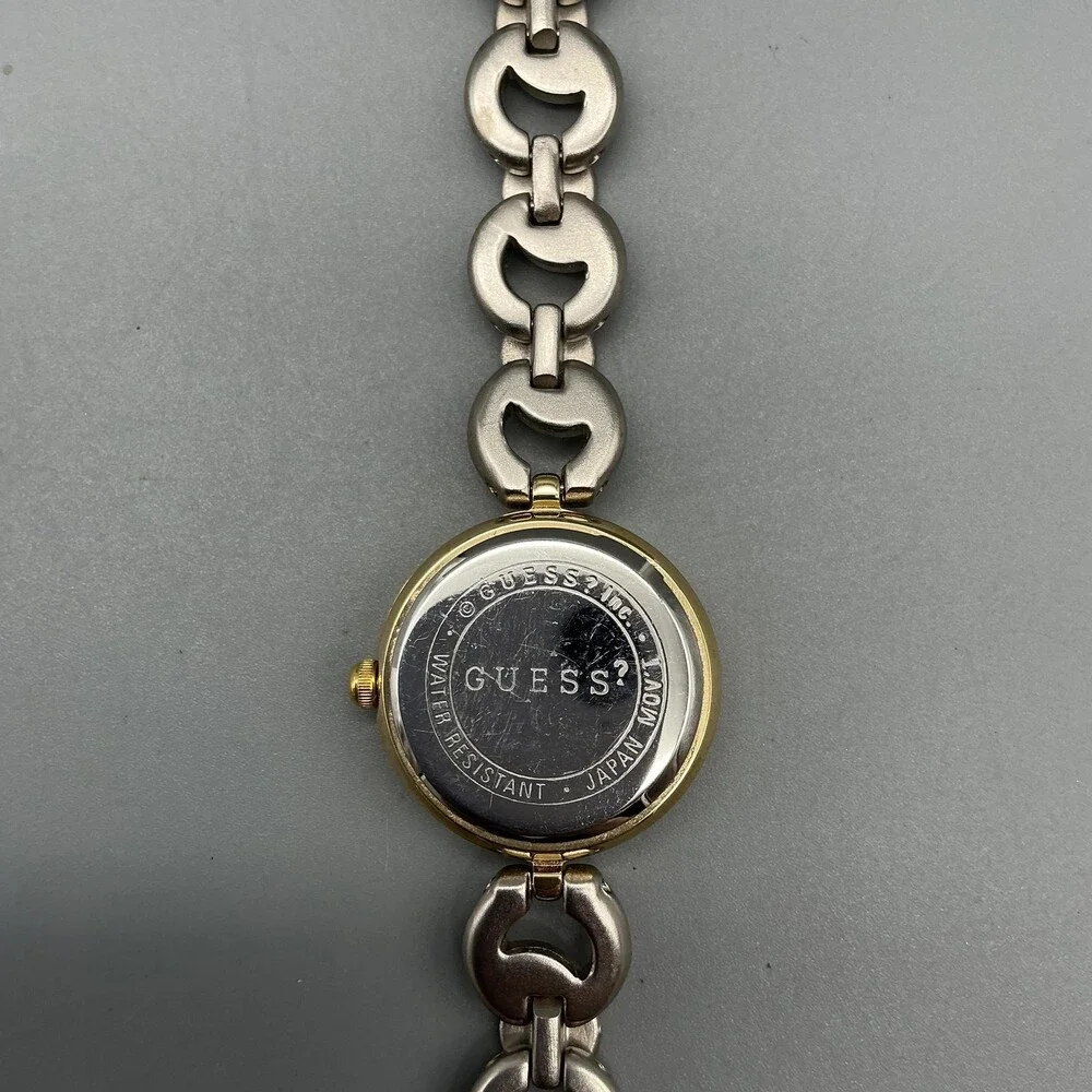 Guess Womens Watch Cream Dial Two Tone Stainless Bracelet New Battery 7
